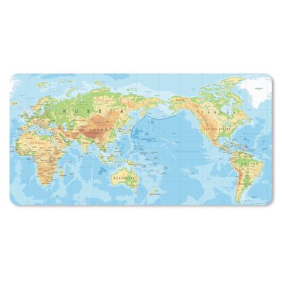Mauspad - Weltkarte - Atlas - Farben - 60x30 cm