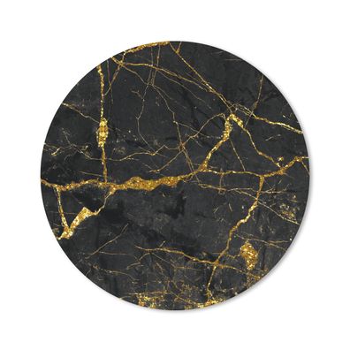 Mauspad - Marmor - Schwarz - Gold - Glitter - 30x30 cm