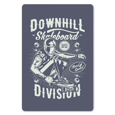 Mauspad - Skateboard - Helm - Vintage - 18x27 cm