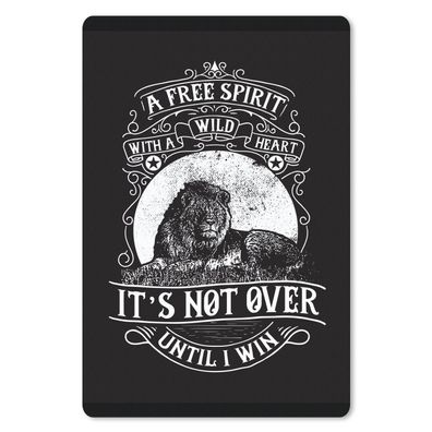 Mauspad - Löwe - Retro - Schwarz - Weiß - Spruch - 40x60 cm
