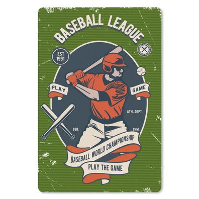 Mauspad - Baseball - Schläger - Vintage - 18x27 cm