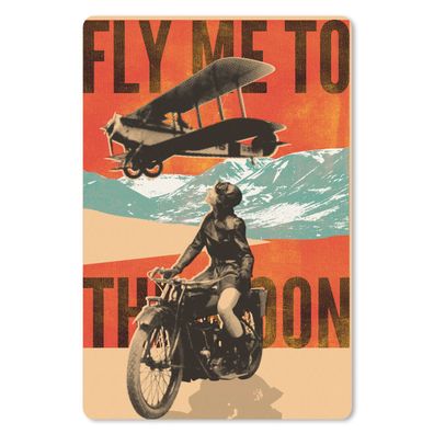 Mauspad - Flugzeug - Motor - Vintage - Zitat - 40x60 cm