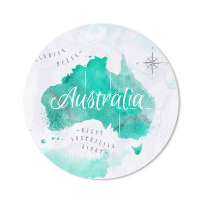 Mauspad - Weltkarte - Australien - Türkis - 30x30 cm