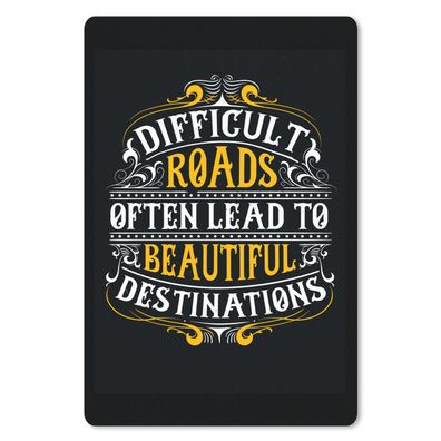 Mauspad - Zitat - Retro - Weiß - Gelb - 40x60 cm