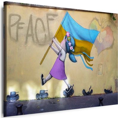 Wandbilder Graffiti Street Art Mädchen Ukraine XXL Leinwandbilder