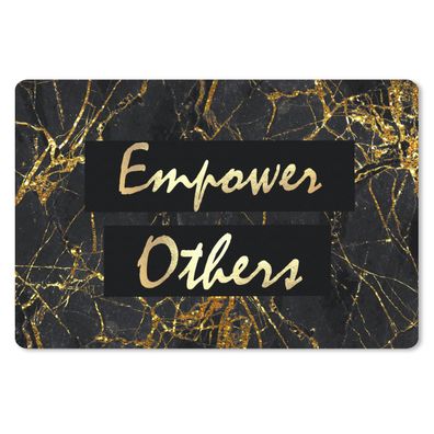 Mauspad - Zitat - Macht - Gold - Marmor - 27x18 cm