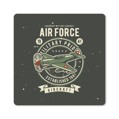 Mauspad - Mancave - Flugzeug - Armee - Altmodisch - 30x30 cm