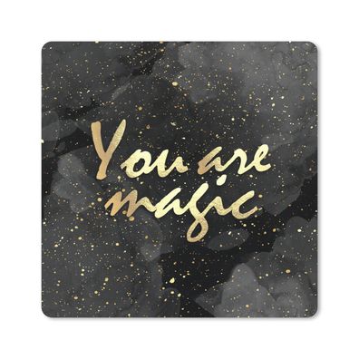 Mauspad - Zitate - Magie - Gold - Schwarz - 20x20 cm