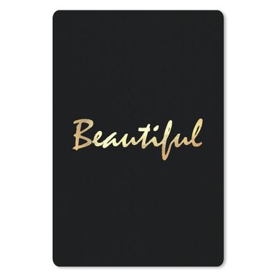 Mauspad - Zitat - Schönheit - Schwarz - Gold - 18x27 cm