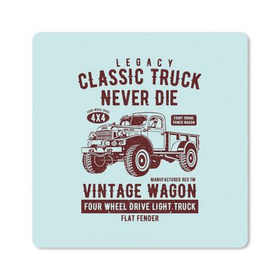 Mauspad - Mancave - Auto - Vintage - Blau - 30x30 cm