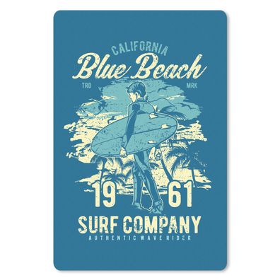 Mauspad - Surfbrett - Strand - Palme - Vintage - 40x60 cm