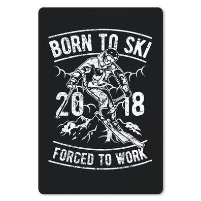 Mauspad - Ski - Schwarz - Weiß - Vintage - 40x60 cm