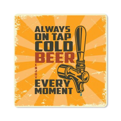 Mauspad - Mannshöhle - Bier - Orange - Vintage - 30x30 cm