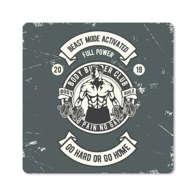 Mauspad - Mancave - Gewichte - Vintage - Grau - 30x30 cm