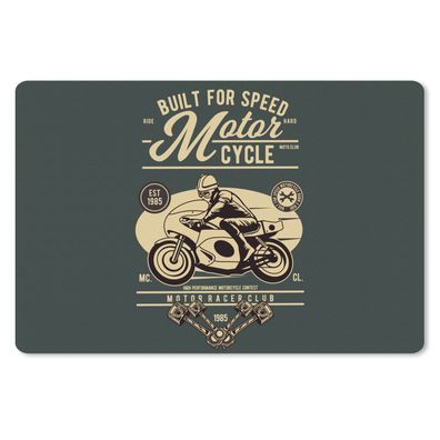 Schreibtischunterlage - Mancave - Motorrad - Vintage - Zitate - 60x40 cm - Mauspad