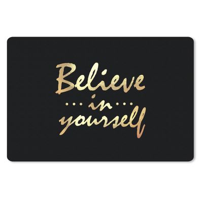 Mauspad - Zitat - Zuversicht - Gold - 27x18 cm