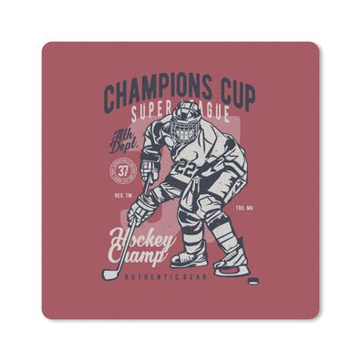 Mauspad - Eishockey - Schlittschuhe - Vintage - 30x30 cm