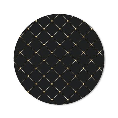 Mauspad - Polka dots - Gold - Schwarz - 20x20 cm