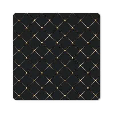 Mauspad - Polka dots - Gold - Schwarz - 20x20 cm