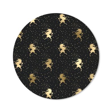 Mauspad - Muster - Einhorn - Gold - 20x20 cm