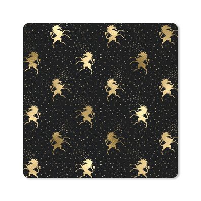 Mauspad - Muster - Einhorn - Gold - 20x20 cm