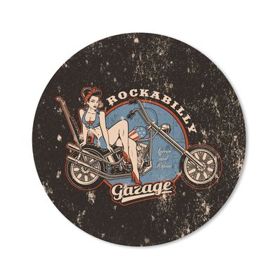 Mauspad - Mancave - Frauen - Motorrad - Vintage - 30x30 cm