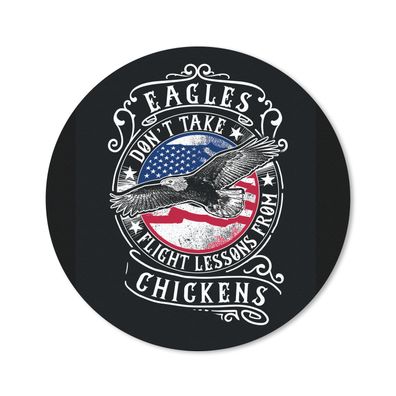 Mauspad - Vogel - Flagge - Amerika - Retro - 30x30 cm