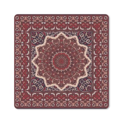 Mauspad - Persischer Teppich - Mandala - Rot - 20x20 cm