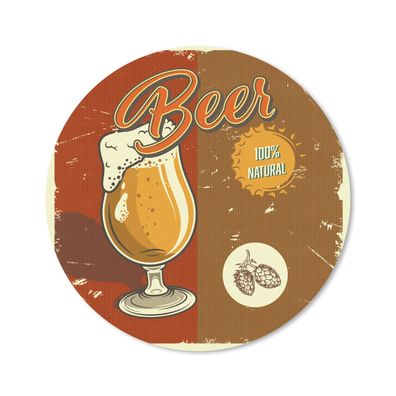 Mauspad - Mannshöhle - Bier - Rot - Vintage - 30x30 cm