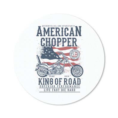 Mauspad - Mancave - Motor - Flagge - Amerika - Retro - 30x30 cm