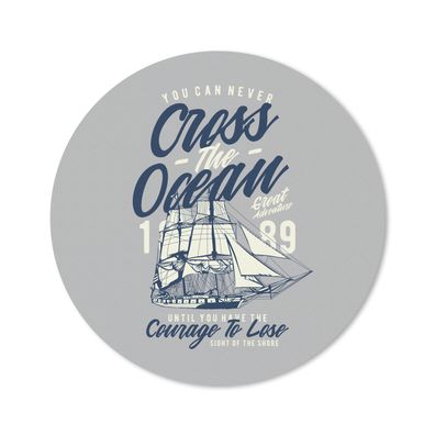 Mauspad - Segelboot - Grau - Vintage - 30x30 cm