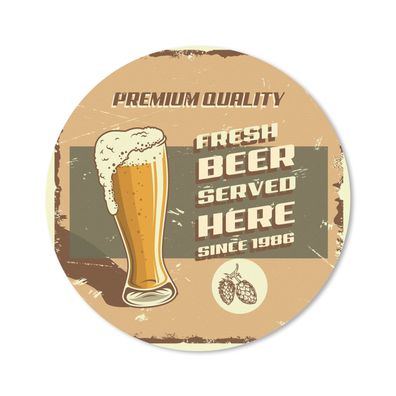 Mauspad - Mannshöhle - Bier - Schaum - Vintage - 30x30 cm