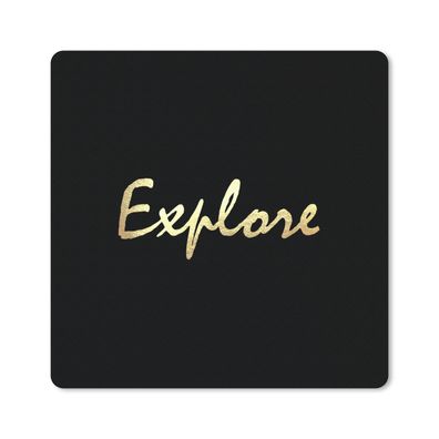 Mauspad - Zitat - Reisen - Gold - Schwarz - 30x30 cm