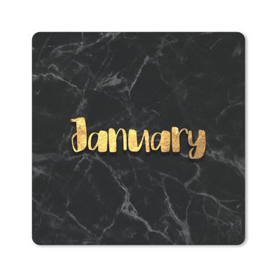 Mauspad - Kalender - Januar - Gold - Marmor - 20x20 cm