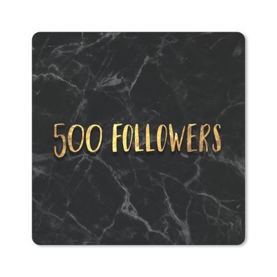 Mauspad - Soziale Medien - Instagram - Gold - Marmor - 20x20 cm
