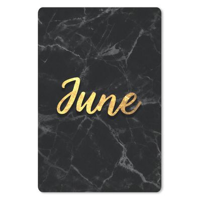 Mauspad - Kalender - Juni - Gold - Marmor - 18x27 cm