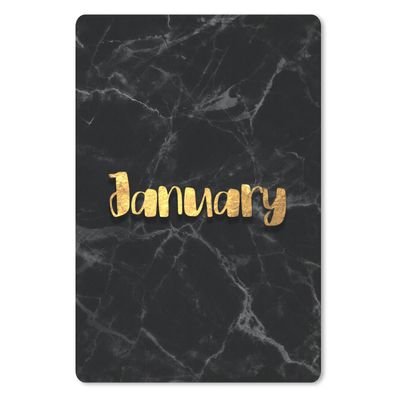 Mauspad - Kalender - Januar - Gold - Marmor - 18x27 cm