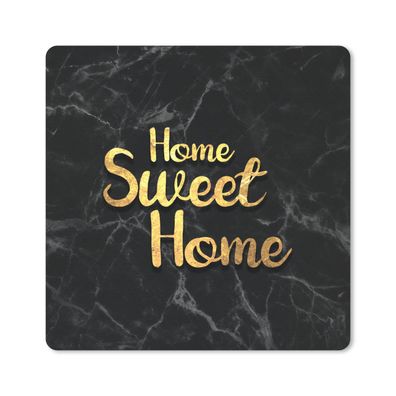 Mauspad - Zitate - Zuhause - Gold - Marmor - 20x20 cm