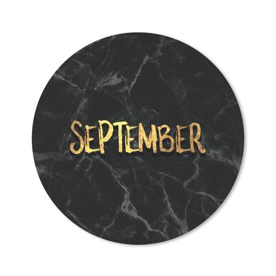Mauspad - Kalender - September - Gold - Marmor - 20x20 cm