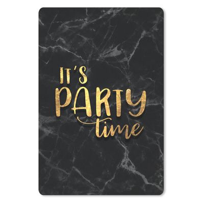 Mauspad - Zitat - Party - Gold - Marmor - 18x27 cm