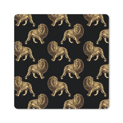 Mauspad - Muster - Löwe - Gold - Schwarz - 30x30 cm