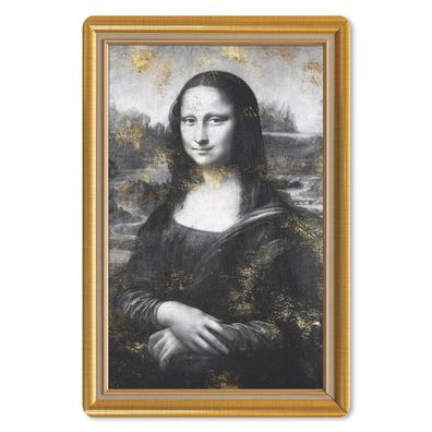 Mauspad - Mona Lisa - Da Vinci - Gold - Rahmen - 18x27 cm