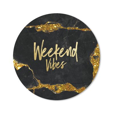 Mauspad - Zitate - Wochenende - Gold - Glitzer - 20x20 cm