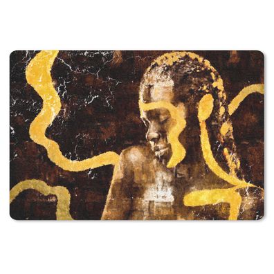 Mauspad - Frau - Schwarz - Gold - 27x18 cm