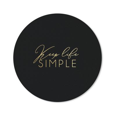 Mauspad - Zitate - Leben - Gold - Schwarz - 20x20 cm