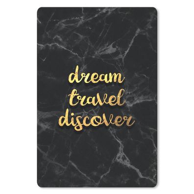 Mauspad - Zitat - Reisen - Gold - Marmor - 18x27 cm