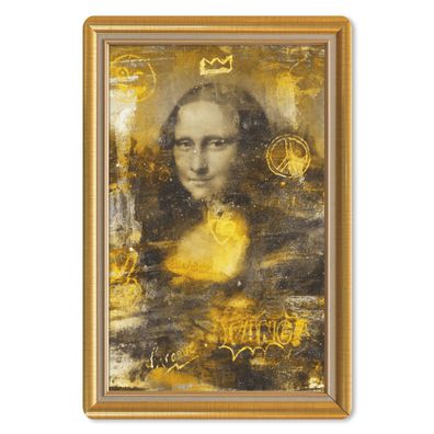 Mauspad - Mona Lisa - Da Vinci - Liste - Gold - 18x27 cm