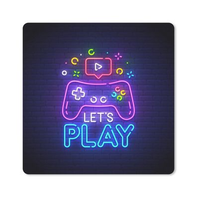 Mauspad - Spiele - Neon - Let's Play - 20x20 cm