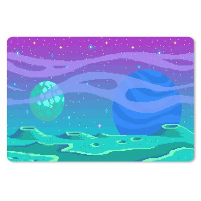 Mauspad - Spiele - Pixel Art - Mond - 27x18 cm