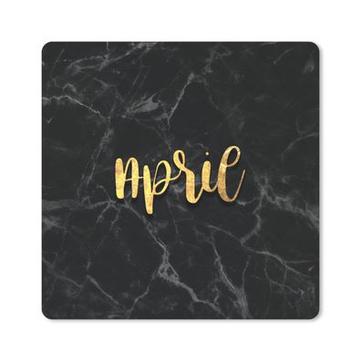 Mauspad - Zitat - Kalender - April - Gold - 30x30 cm
